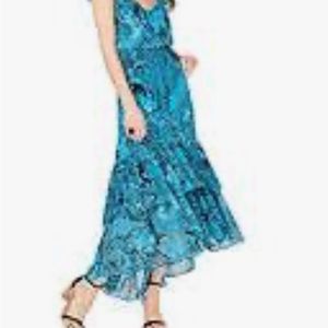 Beautiful blue and black paisley print dress